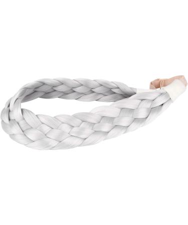 BOBIYA 5 Strand Synthetic Hair Braided Headband Classic Chunky Wide Plaited Braids Elastic Stretch Hairpiece for Women Girl (Light Gray) - Buy Online on GoSupps.com