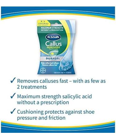 Dr. Scholl's Duragel Callus Removers - 4 Cushions + 4 Medicated Discs - Buy Online on GoSupps.com