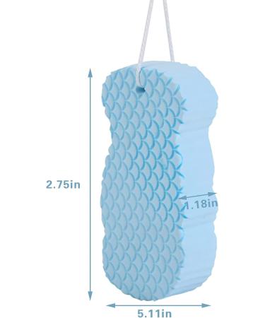 4Pcs 3D Ultra Soft Exfoliating Bath Sponge Set for Pain-Free Spa Scrub - Dead Skin Remover for Women, Children, Adults - White Pink Blue Gray - Buy Online on GoSupps.com