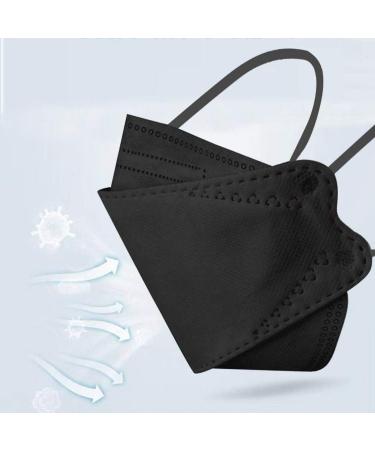 50PC Black Fish Type Disposable_Face_Coverings 4-Ply Comfortable For Adults Outdoor Daily Use - Buy Online on GoSupps.com