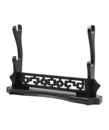 Sword Stand Double Tier Sword Holder, Desktop Samurai Sword Katana Gladiator Sword Rack for Display, Black 2 tier