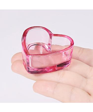 minkissy Nail Dappen Cup Heart Shape Dappen Dish Cups Acrylic Nail Dish Bowl Monomer Dish Glass Decorative Nail Brush Cup Manicure Tool Supply Pink - Buy Online on GoSupps.com