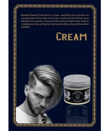 Bandido Hair Styling Pomade Wax | Natural Shiny Look | Strong Hold | Cream Pomade 125 ml Bandido Cream Poamde 125ML - Buy Online on GoSupps.com