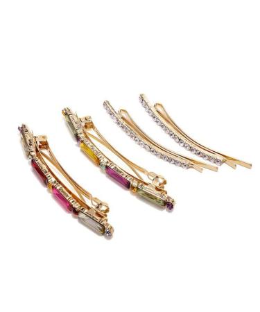 Beaupretty Rhinestone Bobby Pins - Colorful Crystal Hair Clips for Daily Fashion | 4pcs - Buy Online on GoSupps.com