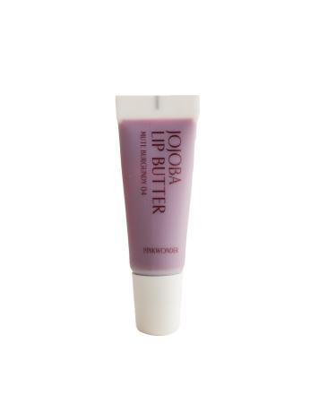 PINKWONDER Jojoba Lip Butter (04 Mute Burgundy) | Hydrating Lip Balm with Organic Jojoba Oil | Non-Sticky Lip Gloss for Dark Lips | Korean Lip Balm