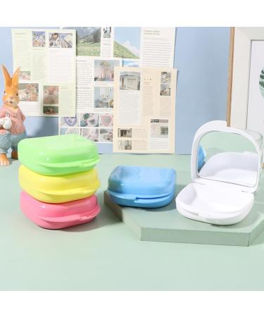 Dusarls Dental Bracket Prostheses Storage Box - Orthopedic Little Teeth Box with Mirror | Oral Hygiene & Denture Care - Pink - Buy Online on GoSupps.com