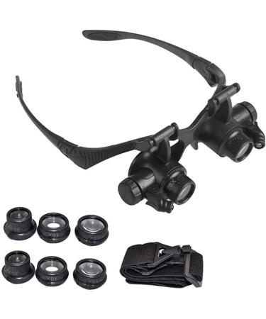 Headband Magnifier 10X 15X 20X 25X LED Head Magnifier Light Glasses Watchmaker Jewelry Optical Lens Glass Loupe Magnifying Glass - Buy Online on GoSupps.com