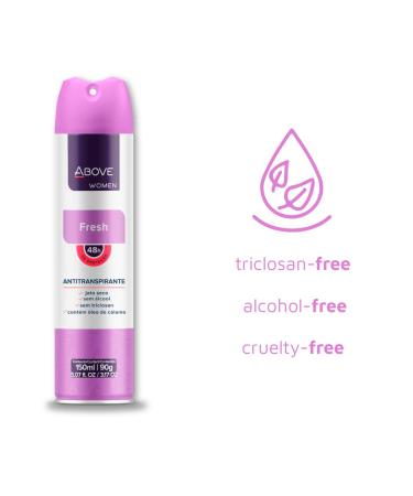 Above Fresh Spray Deodorant for Women - 48hr Antiperspirant Dry Spray - No White Marks - Cruelty-Free - Pack of 4 (3.17 oz each) - Buy Online on GoSupps.com