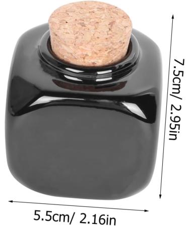 Housoutil Medicine Cups Ceramic Mug Porcelain Dappen Dish Cerace Liquid Powder Container Manicure Liquid Bottle Wooden Cork Bottle Manicure Accessories Cup Bottle Ceramics Bamboo 7.50X5.50X5.50CM Black - Buy Online on GoSupps.com