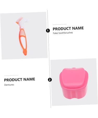 Shop Lurrose 2-Pack False Toothbrush Set & Prosthesis Case - Travel Storage Container for Dentures Ideal for Women - 8.5x8.5x7cm - Buy Online on GoSupps.com