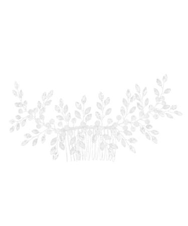 FOMIYES Wedding Side Comb Crystal Hair Comb Leaf Crystal Comb Rhinestone Clip Comb Bridal Hair Clip Vine Side Comb Leaf Hair Comb Wedding Side Headpiece Wedding Dress Accessories Bride