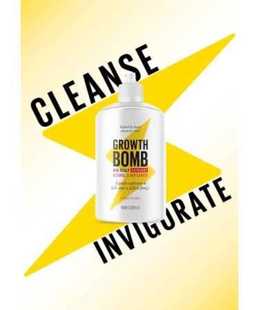 Growth Bomb AHA Scalp Exfoliant 100ml - Clarifying Scalp Treatment with Yerba Mate & Aloe Vera | Silicone-Free & Natural Ingredients - Buy Online on GoSupps.com