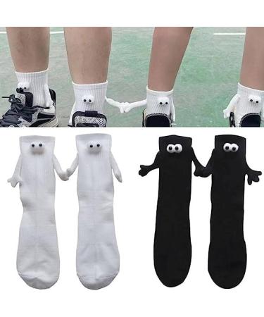 Couple Holding Hands Socks Funny Magnetic Suction 3D Doll Couple Socks Funny Couple Holding Hands Sock for Couple (Color : Multi-Colored (B) Size : 4pcs) 4pcs Multi-colored (B)
