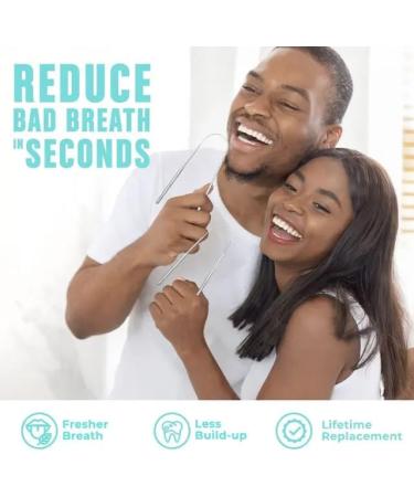 Bizzal Stainless Steel Tongue Cleaner - 2 Pieces for Dental Care & Oral Hygiene - Buy Online on GoSupps.com