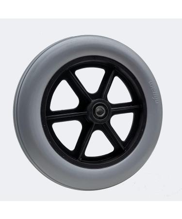 2 Pieces Anti-Slip Manual Rubber Wheels 10inch Silence Non-Inflatable Wheelchair Front Wheels with 12mm Bearing for Wheelchairs Rollators Walkers - Buy Online on GoSupps.com