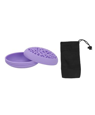 DAUZ Makeup Brush Rack & Cleaning Mat - Ergonomic Reusable & Portable for Women (Purple) - Perfect for Home Use - Buy Online on GoSupps.com