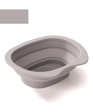 Qxiao Makeup Brush Cleaning Bowl Silicone Makeup Brush Cosmetic Brush Cleaner Brush Cleaning Pad Foldable Makeup Brush Cleaning Bowl Suitable For Makeup Brush Makeup Sponge Powder Puff Grey
