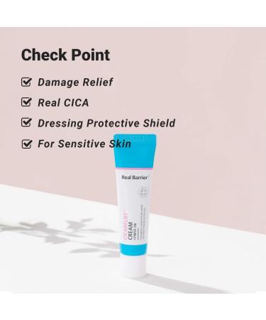 Real Barrier Cicarelief Cream Recovering Face Moisturizer for Damaged Skin Calming with Cica Panthenol Madecassoside Dressing Care Sunburn Relief Irritation Tested 1.05 Oz. 30g - Buy Online on GoSupps.com