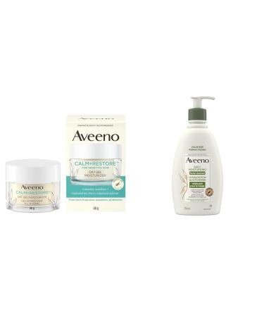 Aveeno Calm and Restore Oat Gel Facial Moisturizer + Daily Moisturizing Facial Cleanser Gel Moisturizer+Moisturizing Facial Cleanser