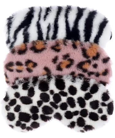 ANIPOL Plush Sleeping Eye Cover Rabbit Hair Sleep Night Dream Mask | Colorful Leopard Eyepatches for Women | Warm Eye Covers for Sleeping - Buy Online on GoSupps.com
