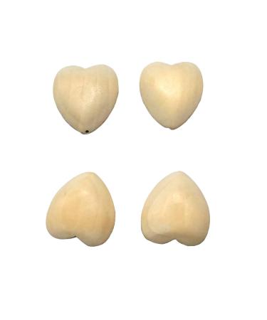 10pcs Natural 40mm Unfinished Wood Hearts Beads with Holes Eco-Friendly Wooden Handing Materials DIY Beading Craft Accessories (40mm 10pcs)