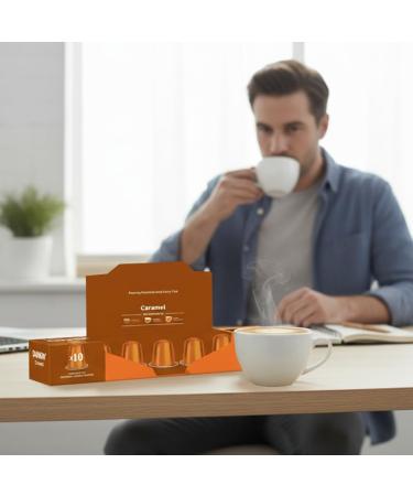 Dunkin' Donuts Caramel 120 Capsules de Caf | Compatibles avec Machines Nespresso Original Line | 100% Arabica | Torr faction Douce avec Ar me Caramel | Sucr Cr meux & Aromatique - Buy Online on GoSupps.com