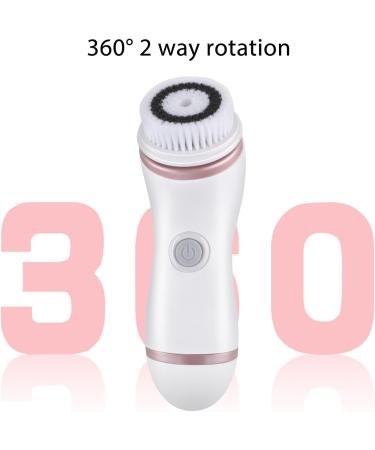 Rechargeable Silicone Facial Cleansing Brush Set with 3 Brush Heads for Thorough Cleanse Improved Skin Tone - Buy Online on GoSupps.com