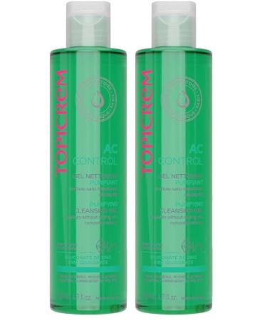 Topicrem - AC Gel Nettoyant Purifiant - Nettoie D maquille Purifie - Peaux Sensibles Mixtes Grasses Adolescents et Adultes - Fabrication Fran aise - 400 ml (Lot de 2) Sans parfum 400 ml (Lot de 2)