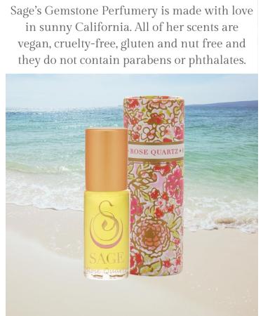 Rose Quartz Perfume Oil Roll-On by Sage- 1/8 oz Vegan & Cruelty-Free Floral Scent Rose Damask Honeysuckle Jasmine Rose Quartz 1/8 oz Perfume Oil Roll-On - Buy Online on GoSupps.com