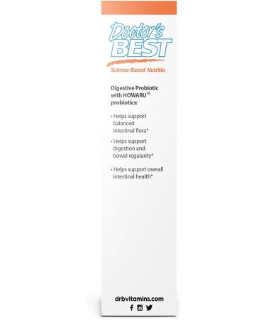 Doctors Best Digestive Probiotic 20 Billion CFU with Howaru Supports Digestive & Intestinal Health Non-GMO Gluten Free Vegan 30 Veggie Caps - Buy Online on GoSupps.com
