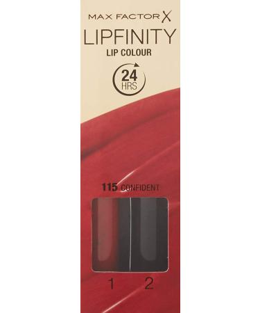 Max Factor Lipfinity Lip Color Confident 115 - 24H Moisture Intense Color Precise Applicator & Nourishing Gloss Top Coat - Buy Internationally! - Buy Online on GoSupps.com