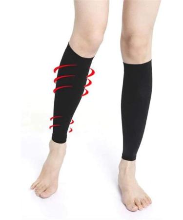 EROSPA Compression Sleeve Leg Warmers - Black Calf Compression Socks for Running Jogging & Cycling - 1 Pair - Buy Online on GoSupps.com
