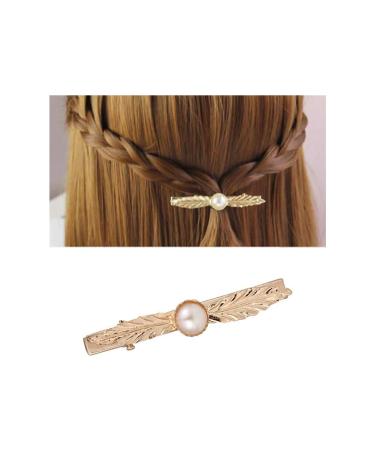 9-Piece Golden Feather Leaf Hair Clips Set - Metal C-Clamp Hair Accessories for Weddings & Parties - Buy Online on GoSupps.com