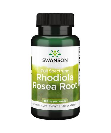 Swanson Rhodiola Rosea Root (Rose Root Extract) 400mg 100 Capsules High Dosed Lab Tested Soy Free Gluten Free Non-GMO