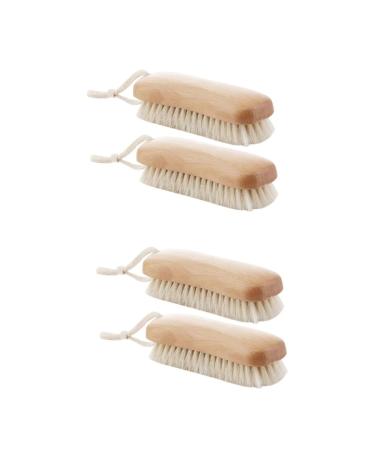 Solustre 4 piece of washing brush shoe brush cleaner shoe plaster brush with handle shoes clean brush household brush boot brush coat brush bristle polishing brush h lzern