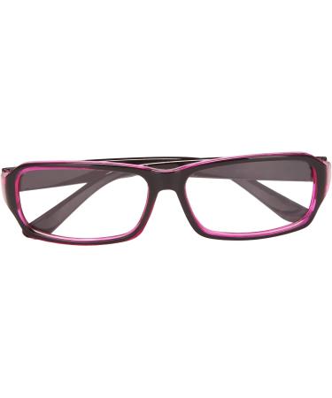 Stylish Full Rim Plastic Glasses with Clear Lenses in Black & Purple - Unisex Eyewear for Men and Women | International Shipping - Buy Online on GoSupps.com