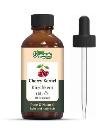 ORGANIC ZING Organic Zing Cherry Kernel Oil (Prunus Avium) | Pure and Natural Carrier Oil for Skin Care Hair Care Aromas and Diffusers 30 ml