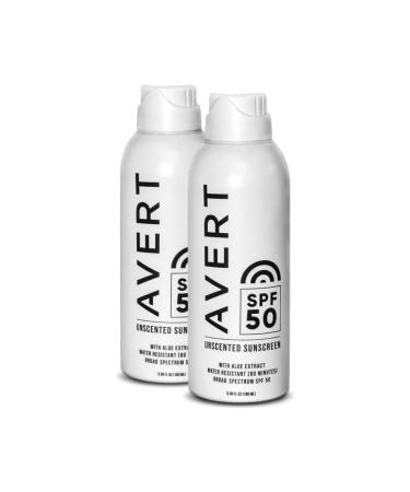 AVERT Original SPF 50 Sunscreen Spray | Aloe Infused  No Octinoxate  No Oxybenzone Lightweight  No White Cast  Non-sticky  Travel Size