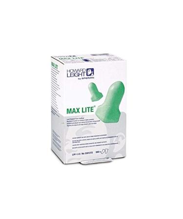 Howard Leight LPF-1-D Max Lite Disposable Foam Uncorded Earplugs Polyurethane Foam Small Green (Pack of 2000)