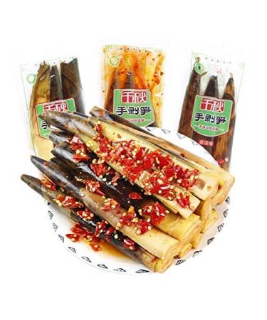 Spicy Pickled Pepper Crispy Bamboo Shoots 230g/bag Hand Peeled Bamboo Shoots Fresh Bamboo Shoots Chinese Spicy Snacks Pickled Vegetables Snacks and Snack Food (Mix and Match Flavors 1 Pack) Mix and Match Flavors 1 pack
