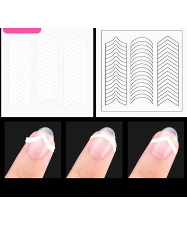 French Tip Nail Stickers - 37 White Half-Moon Design Manicure Strips | DIY Decorative Stencils Self-Adhesive Tool - Buy Online on GoSupps.com