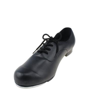 MSMAX Boys Flex Tap Dance Shoes Glossy Matte(Little Kid/Big Kid) 8.5 Toddler 3.5cm Heel Black