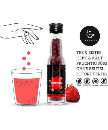 TEABALLS - Strawberry (1 x 12 g) | Black Selection | approx. 150 tea balls | for approx. 30-75 cups of tea | As seen from: The Ding of the Year - Buy Online on GoSupps.com