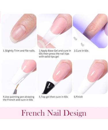 U-shinein 4 x 10 ml Solid Nail Glue Gel - Perfect for Acrylic & Press-On Nails | 2 Transparent + 2 Apricot Tips | Nail Art Manicure Essential - Buy Online on GoSupps.com