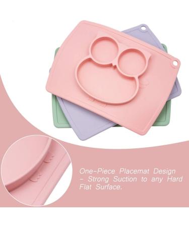 Qshare Toddler Plate | Portable BPA-Free Silicone Suction Plate for Kids | Dishwasher & Microwave Safe | 11x8x1 inch | Cream Pink - Buy Online on GoSupps.com