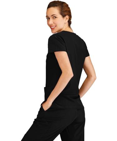 Minty Mint Women's V Neck Stretch Medical Scrub Set - Medium Black - Buy Online on GoSupps.com