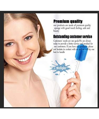 100pcs Blue Disposable Oral Swabs | Dental Sponge Mouth Swabs | Unthreaded Plum Shape - Buy Online on GoSupps.com