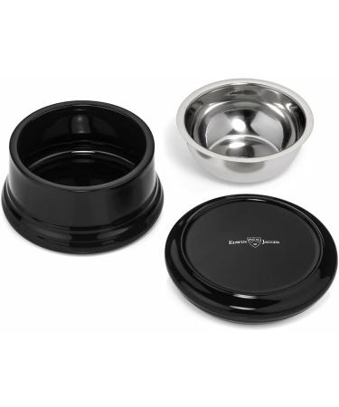 Edwin Jagger RNL06 Black Beard Soap Dish with Lid & Stainless Steel Inner Lining - Premium Grooming Accessory | International Shipping Available - Buy Online on GoSupps.com