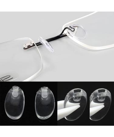 Eyeglass Nose Pads 2Pairs Anti-Slip Soft Silicone Push in Replacement for Silhouette Frameless Glasses Eyeglasses Sunglasses… Nose Pads Clear