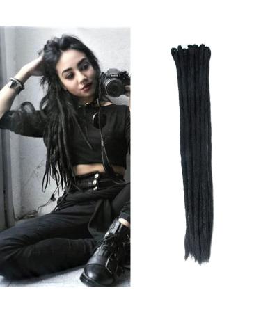 DSoar Dreadlocks Extension braids Hair extension synthetic braiding hair 12 strands 20 inch synthetic dreadlocks for men/women full hippie hair extensions black 20inch black - Buy Online on GoSupps.com